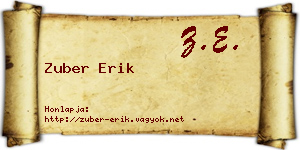 Zuber Erik névjegykártya